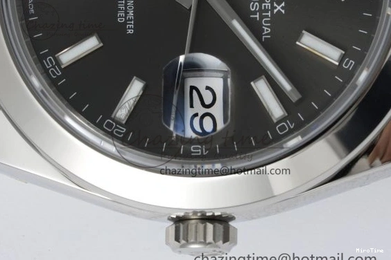 MiroTime 0503 OdorResistant DateJust 41 SS Polished Bezel KING 1:1 Best Edition 904L Steel Gray Stick Dial on Jubilee Bracelet VR 2207